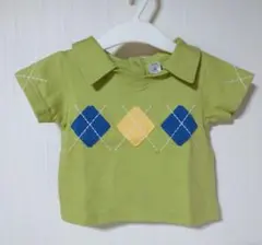 babygap アーガイル柄襟付きカットソー ポロシャツ グリーン 男女兼用60