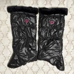 ビバハート❤️防寒ファー付き 黒レッグウォーマー