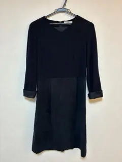 【J.PRESS】膝丈ワンピース Vネック 長袖