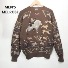 90s vintage MEN’S MELROSE 馬柄 ウール100% ニット