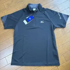 【新品】Mizuno ハーフジップシャツ 防汚　黒　M