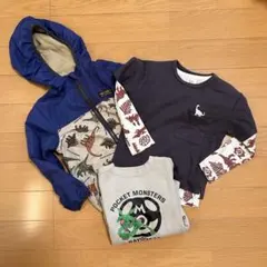 恐竜柄ジャンパーとポケモンのトレーナーセット（120㎝）