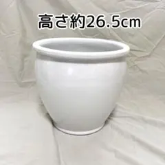 陶器 鉢カバー 水鉢 花瓶 ホワイト 高さ約26.5cm