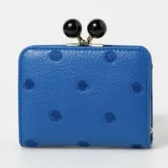 【極美品】perche がま口　アクリル玉刺繍ドット ジャバラカード ウォレット