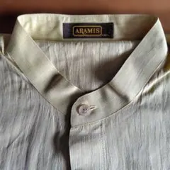 ARAMIS 半袖シャツ スタンドカラー 刺繍入り Mのサムネイル