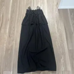 ブラック ティアード キャミワンピース ロング丈 Mサイズ