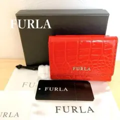 【未使用品】フルラ FURLA クロコ 財布 三つ折り財布