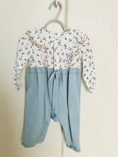 花柄フリルカエルロンパース 80サイズ☆ベルメゾン|定価2,690円