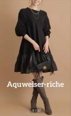 Apuweiser-riche シャーリングティアードニットミニワンピース