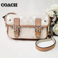 レアカラー☆COACHシグネチャーキャンバス&レザーショルダーバッグ 