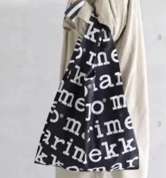 marimekko マリメッコ　 エコバッグ　マリロゴ　ブラック　ホワイト