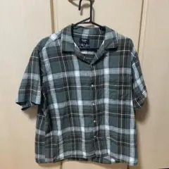 BEAMS HEART チェック柄 半袖シャツ グリーン系 Mサイズのサムネイル