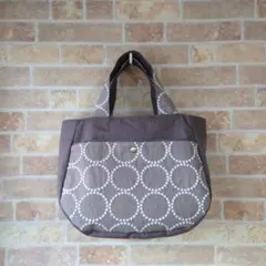 蓋付き丸底トートバッグ〜ラウンド刺繍柄305