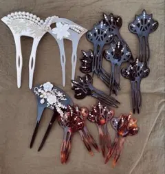 処分価格 まとめ売り 簪 和装小物 髪飾り 着物 花 パール 鼈甲調