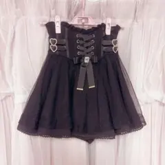 LIZLISA レースアップコルセット ライクスカパンブラック - メルカリ