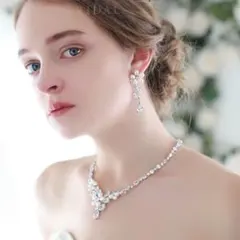 【STELLA BRIDAL】ネックレス＆ピアス　ジェムドゥメール