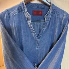 ソマリ　ノーカラー　デニムワンピース　ブルー　F 春ワンピースのサムネイル