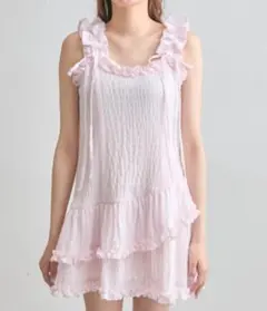 OLIVE des OLIVE フリルキャミチュニック ピンク