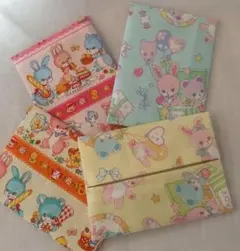 おまとめ★1枚おまけ【ハンドメイド】ポケットティッシュカバー4枚【普通】女児