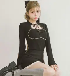 Darich フロントオープンリブニットトップス