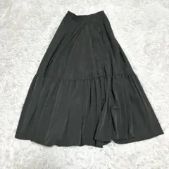 mite ミテ　ボリュームスカート　ティアード　ロング　フレア　チャコールグレー