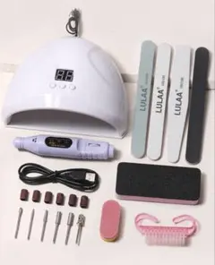 【新品未開封】ジェルネイルキット(UVライト、ブラシ、ネイルマシン、やすり等)