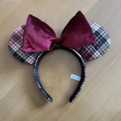 ミニーマウスカチューシャ チェック柄