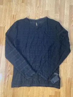 snidel 黒 長袖トップス Fサイズ　レースカットソー