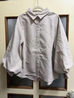 ストライプ コーデュロイ バルーン袖シャツ