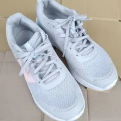 24.5 New Balance グレーピンク 水色 スニーカー GK578AC