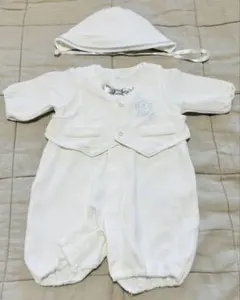 ホワイト セレモニースーツ 50-60cm 帽子付き