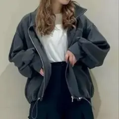 トラックジャケット風カットカーディガン スタンドカラー トラックジャケット