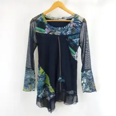 LLサイズ】新品 JOAN社交ダンスカットソー フリル パープル系j12109