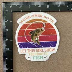 No.40 釣りイラスト 防水ステッカー   ブラックバス  釣竿