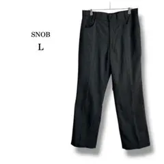美品【SNOB】メンズスーツズボン　スラックス　グレー　オフィス　ストライプ　L