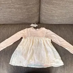 ピンク フリル付き 長袖カットソー 95cm