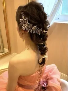 ウェディングヘッドドレス ゴールド ブラック