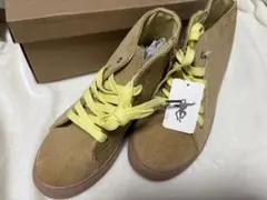 オーク色 コーデュロイ ハイカットスニーカー