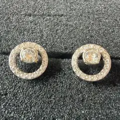 【タイムセール】スワロフスキーサークルストーン ピアス