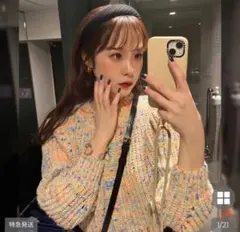 【nugu】カラークロップドカーディガン