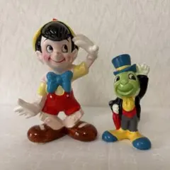 ディズニー 陶器置物 ピノキオ ジミニー・クリケット2点セット レトロのサムネイル