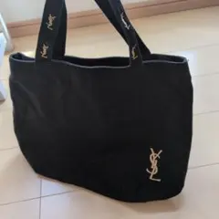 YSL イブサンローラン　黒 トートバッグ　　刺繍