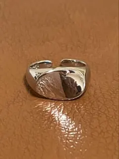 シルバー 925メキシカンジュエリーヴィンテージリング鏡面アシンメトリックリング