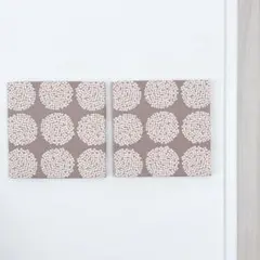 【残り1点】サークルフラワーのファブリックパネル/21×21/２枚セット