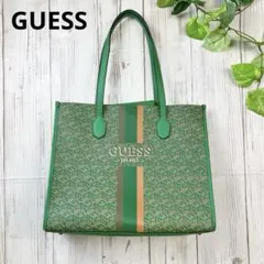 GUESS ＊ 総柄 グリーン トートバッグのサムネイル