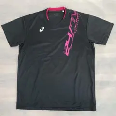 asics バレーボール ウェア XL ブラック ピンク シャツのサムネイル