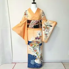 【美品】洗える着物 4点セット（袷・長め袖丈59cm） 卒業式 袴にも★のサムネイル