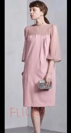 【お値下げ中】FLICKA フリッカ 結婚式 ワンピース 綺麗めレースワンピ