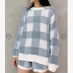 gelato pique ギンガムチェックプルオーバー ミント トップスのみ