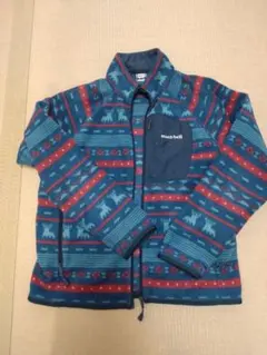 【値下げ10%OFF】mont-bell フリースジャケット 150 幾何学模様